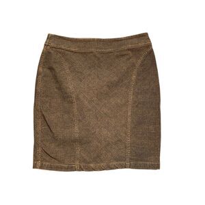 Peruvian Connection Pencil Skirt Cotton Blend Women’s US Sz 10 Brown Zip Back